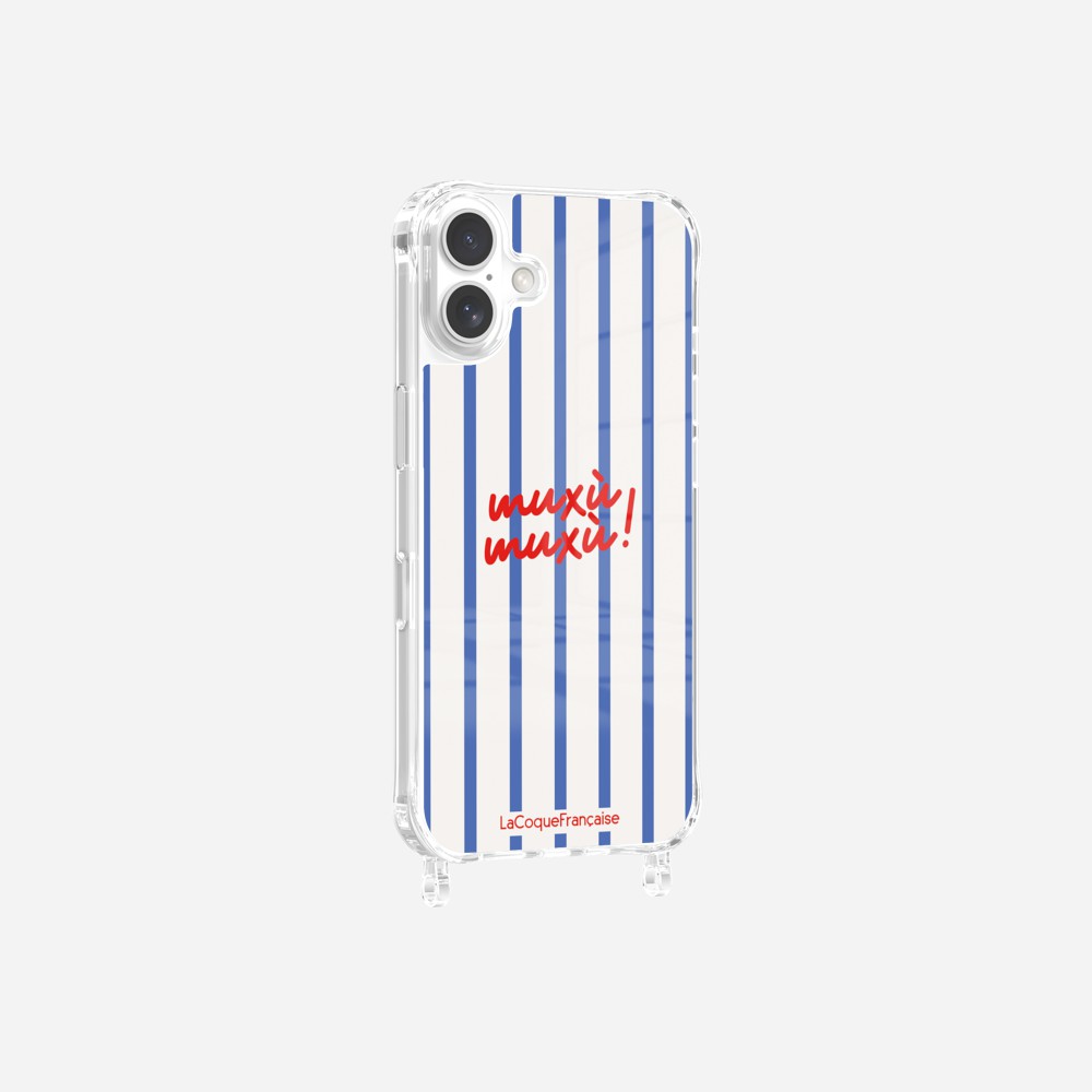 Coque Anneaux Imprimee Muxu Muxu Rayure Bleu - 9