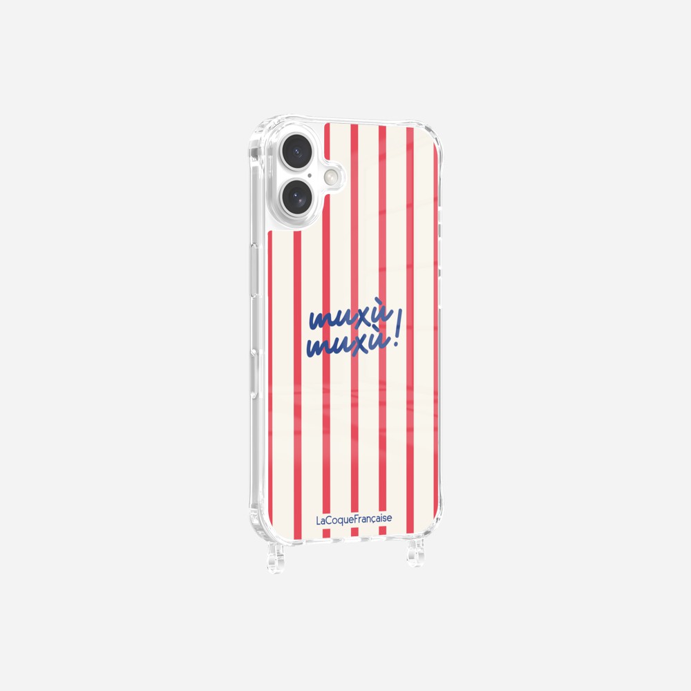 Coque Anneaux Imprimee Muxu Muxu Rayure Rouge - 9