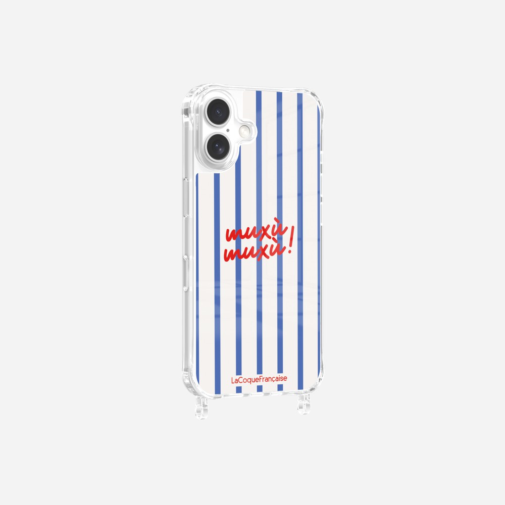 Coque Anneaux Imprimee Muxu Muxu Rayure Bleu - 8