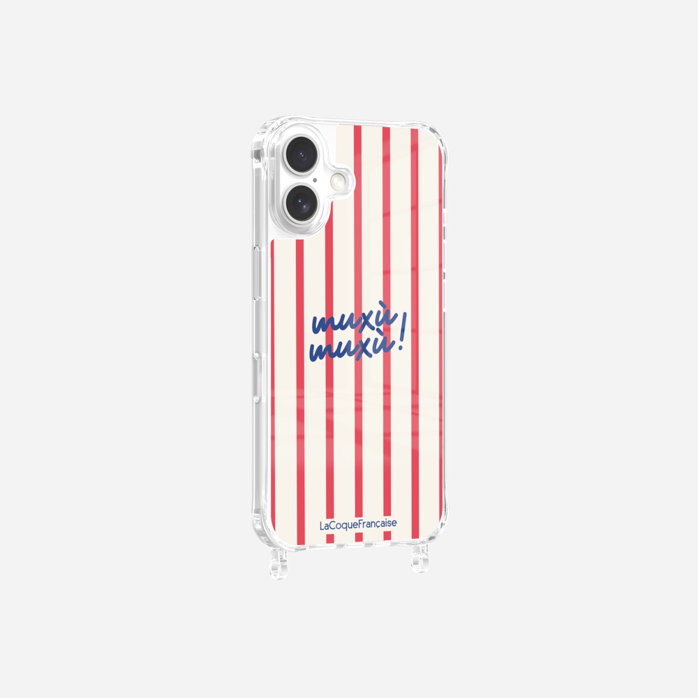 Coque Anneaux Imprimee Muxu Muxu Rayure Rouge - 8