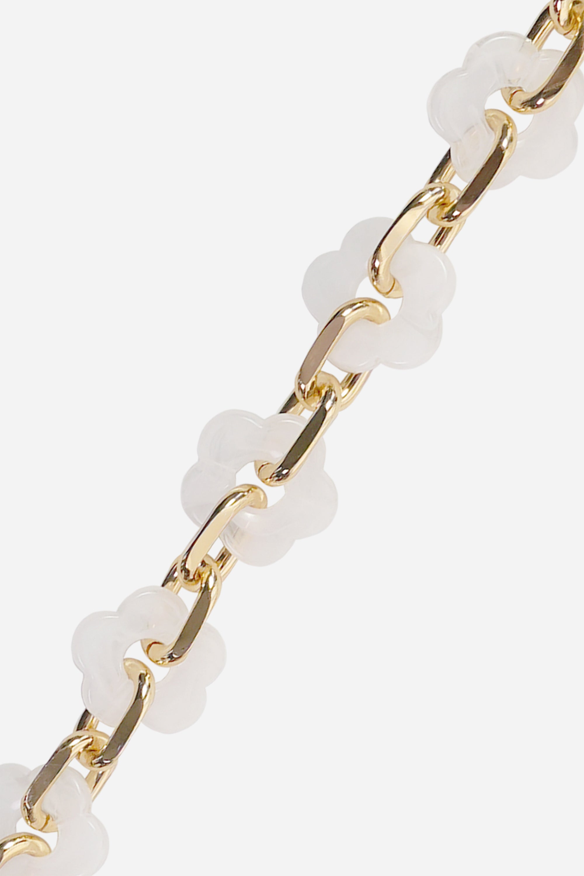 Chaine Longue Cassy Fleurs Blanc 120 cm