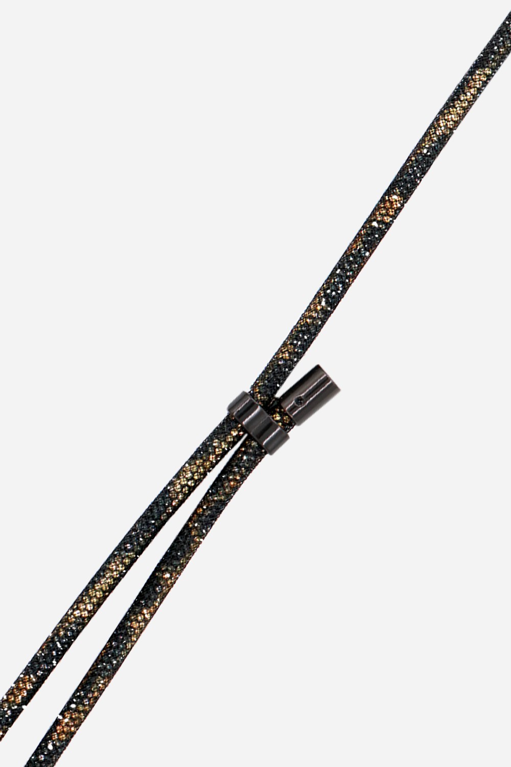 Cordon Mariah noir a strass imprime leopard