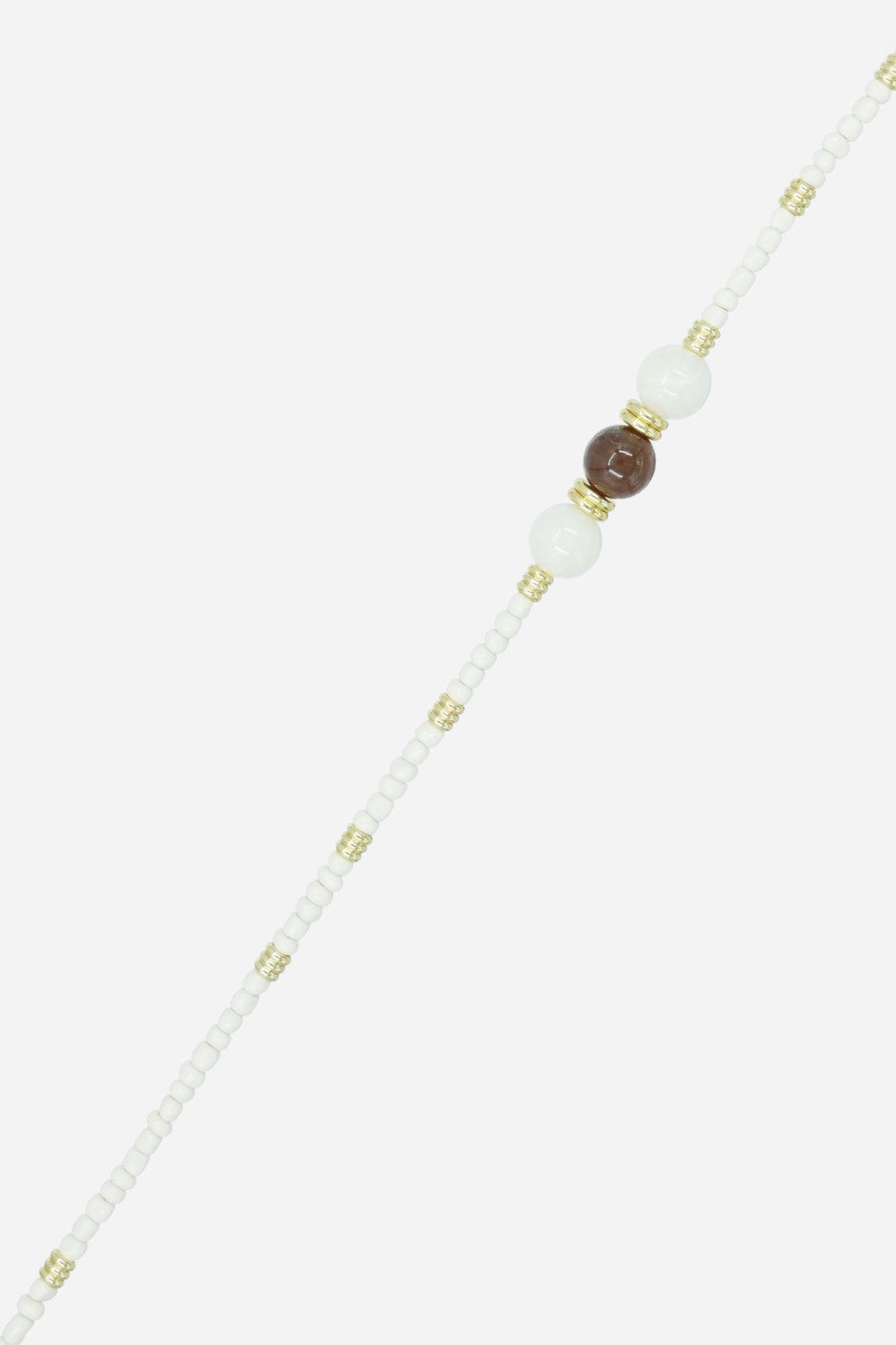 Chaine Longue Iris perles Beiges 120 cm