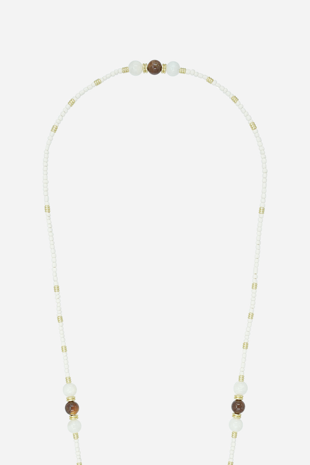 Chaine Longue Iris perles Beiges 120 cm - 6