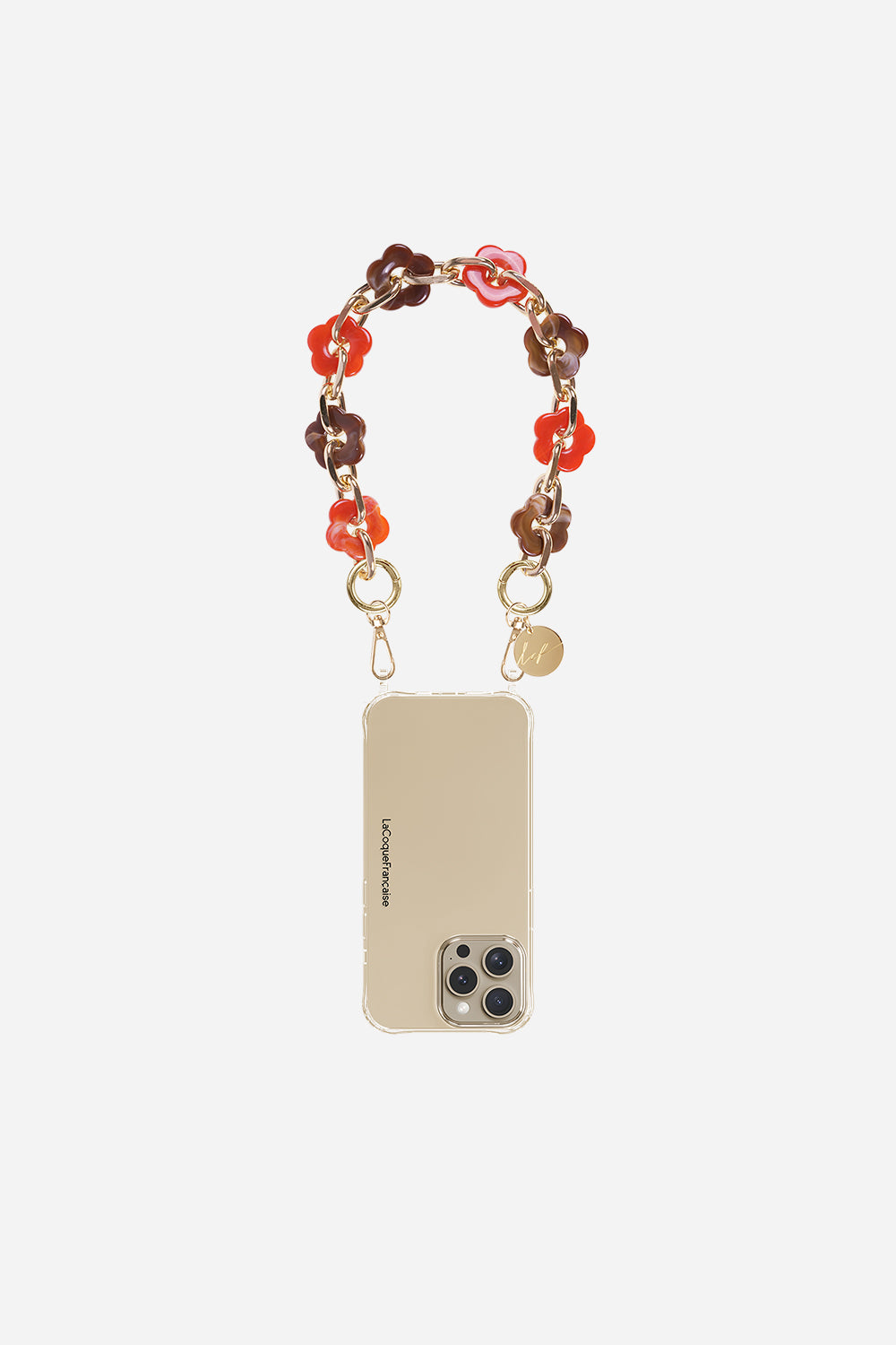Chaine Courte Cassy Fleurs Marron 40 cm