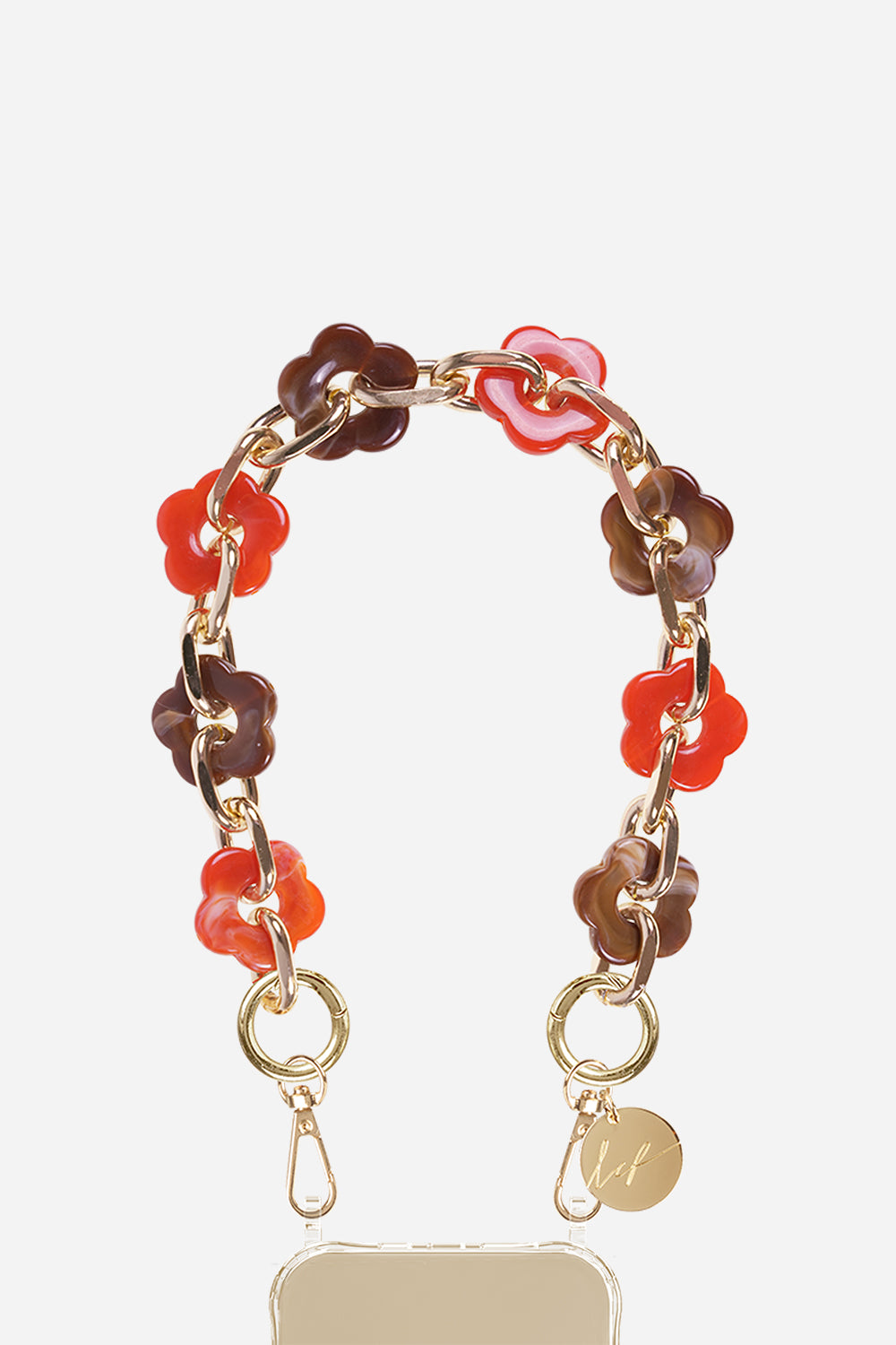 Chaine Courte Cassy Fleurs Marron 40 cm - 2