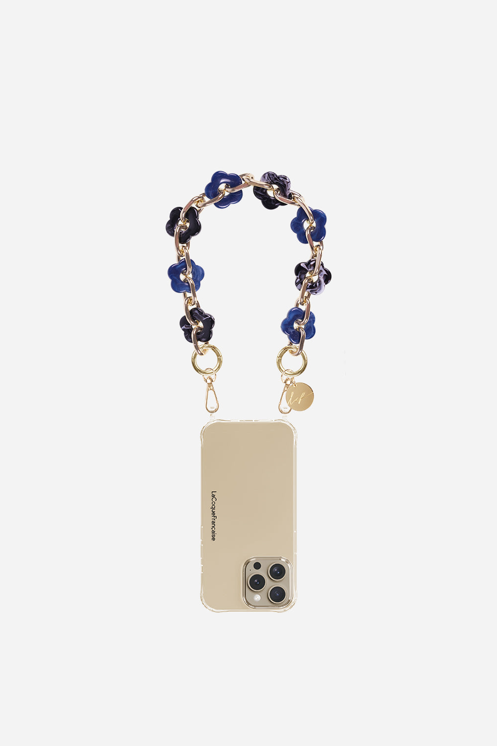 Short Necklace Cassy Blue Flowers 40 cm