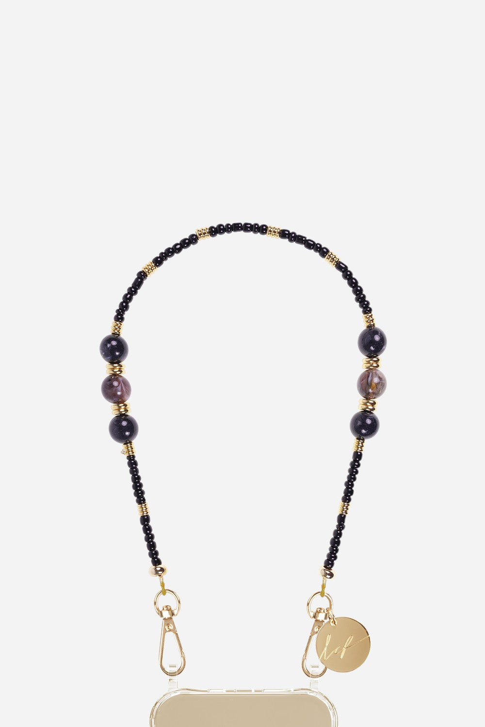 Chaine Courte Iris Noir 40 cm
