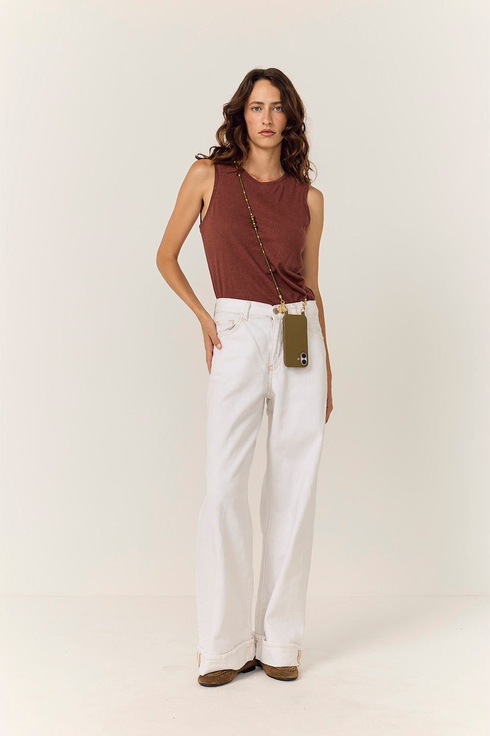 Chaine Longue Iris Kaki 120 cm - 4