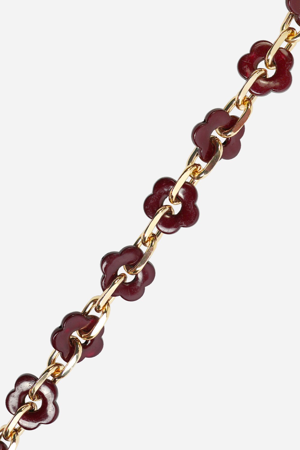 Chaine Longue Cassy Fleurs Bordeaux 120 cm
