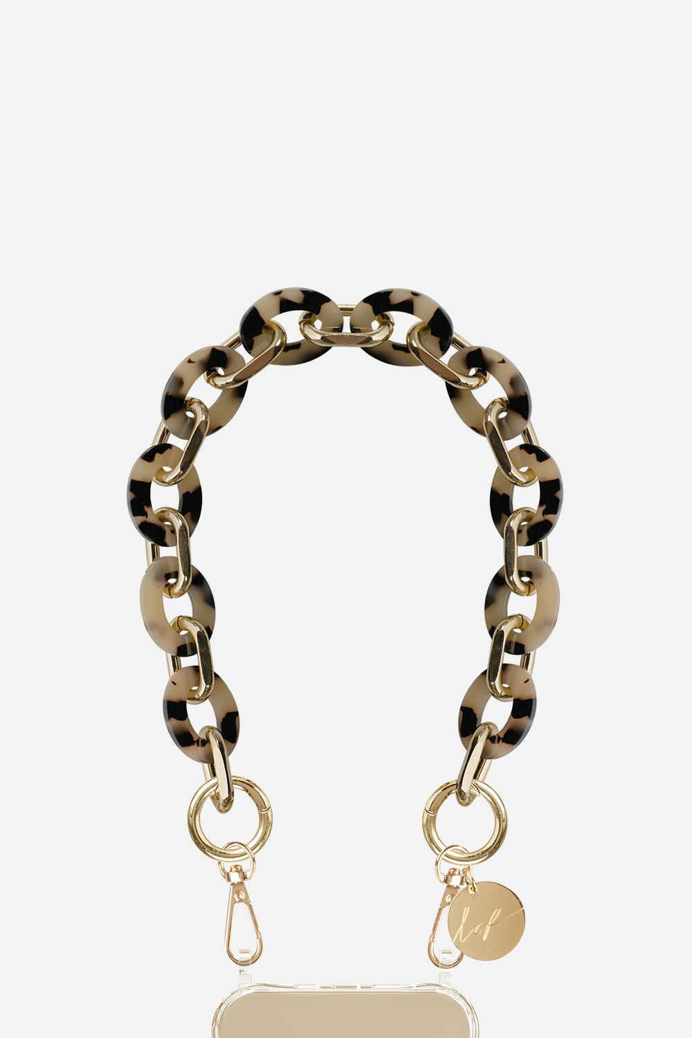 Cassy Short Chain Tortoiseshell Beige 40 cm