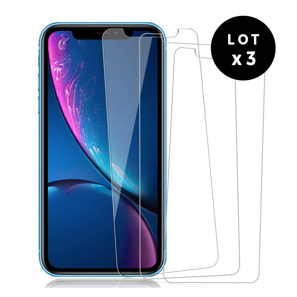 Set of 3 transparent tempered glass panes