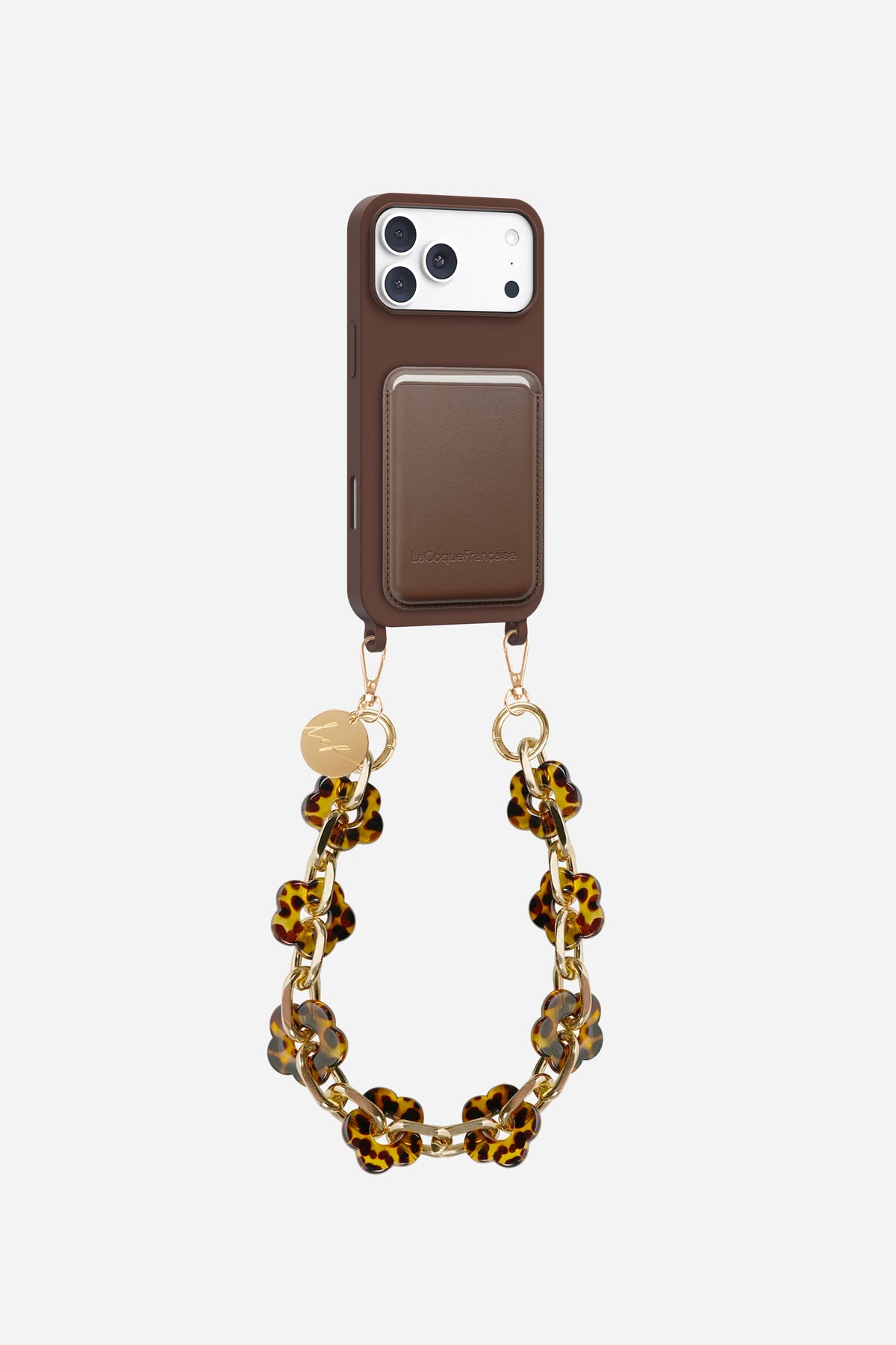 COQUE SOFT TOUCH + PORTE CARTE + CHAINE COURTE