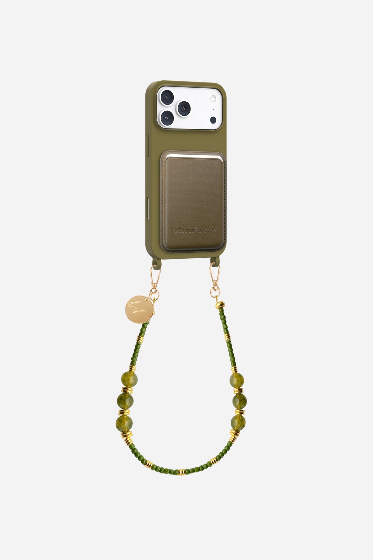 COQUE SOFT TOUCH + PORTE CARTE + CHAINE COURTE