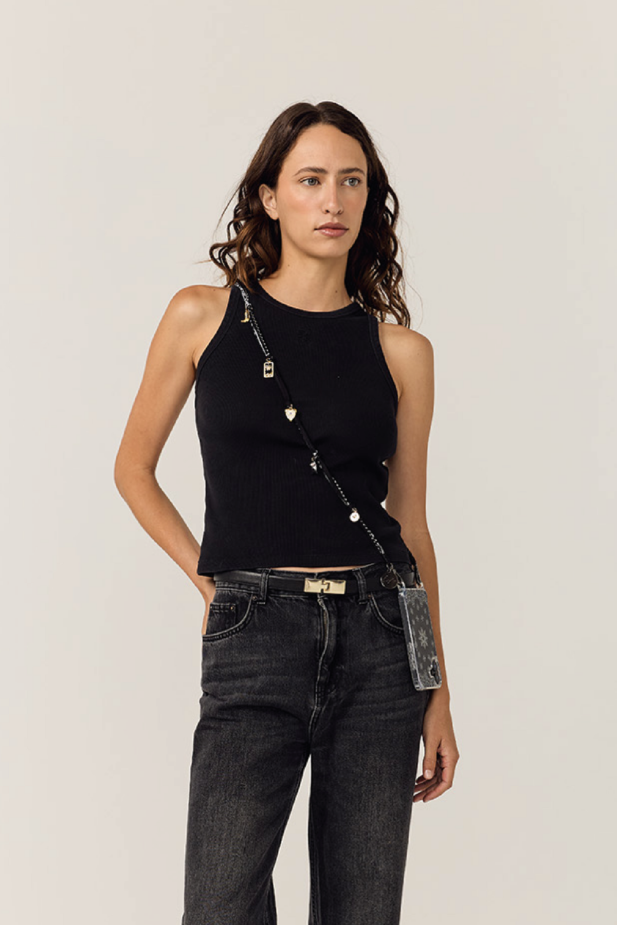 Laia Long Chain, Black, 120 cm