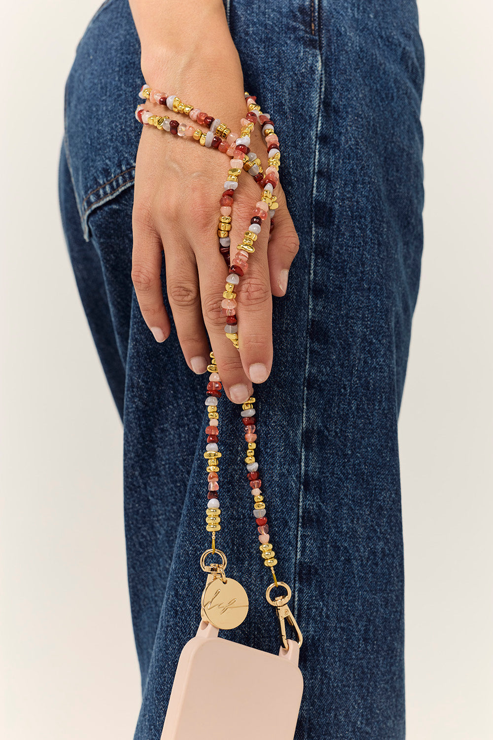 Long Liviya Bordeaux Rose Chain 120 cm