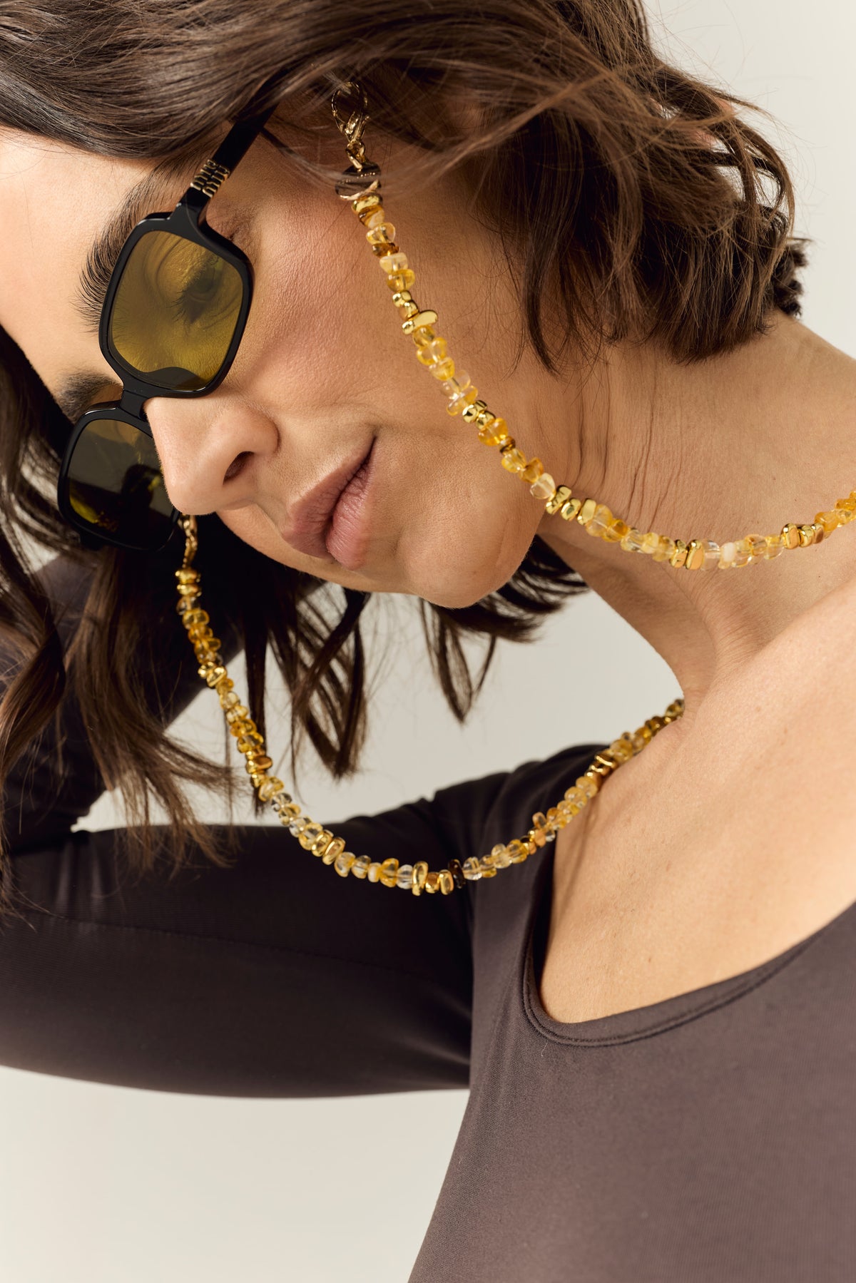 Bijoux Chaine De Lunettes Liviya Ambre 72 cm - 3
