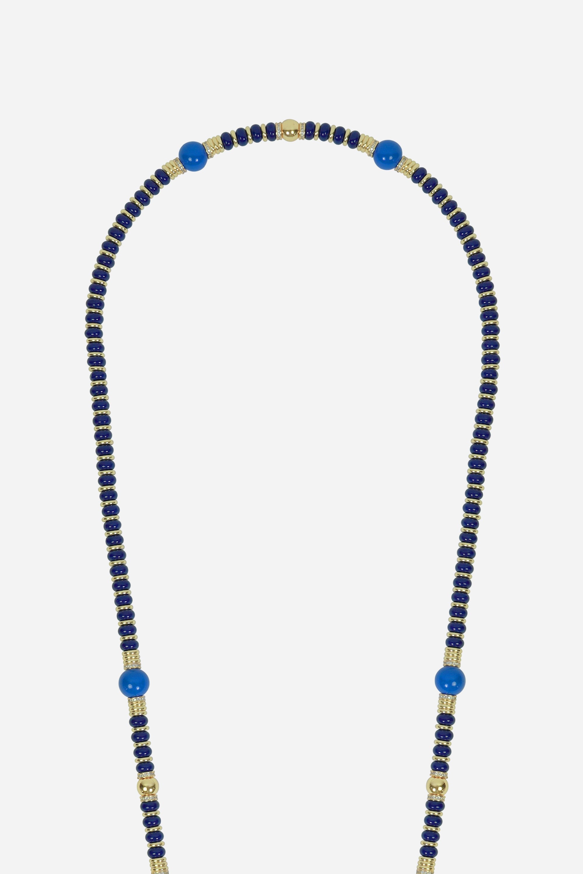 Chaine Longue Adia Bleu 120 cm - 3