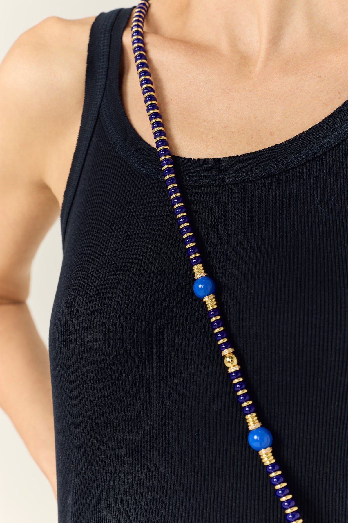 Chaine Longue Adia Bleu 120 cm