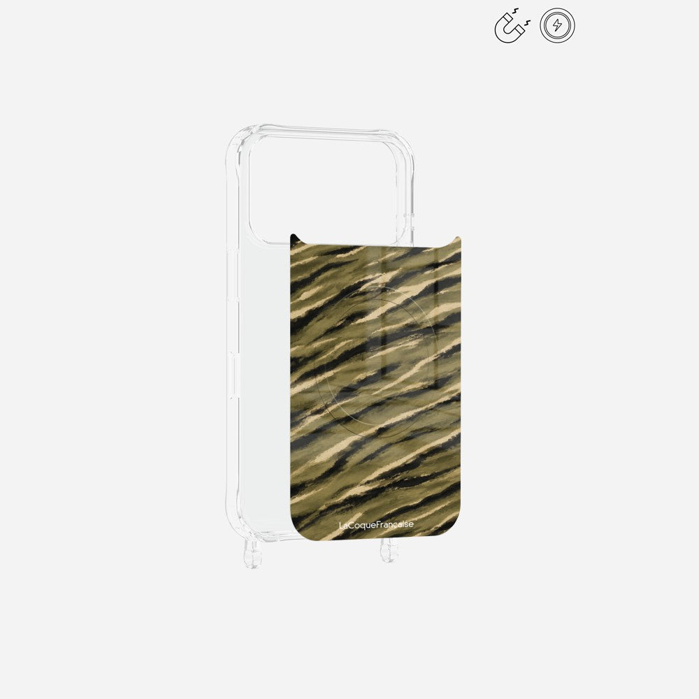 Plaque Magnetique Imprimee Zebre Kaki Noir