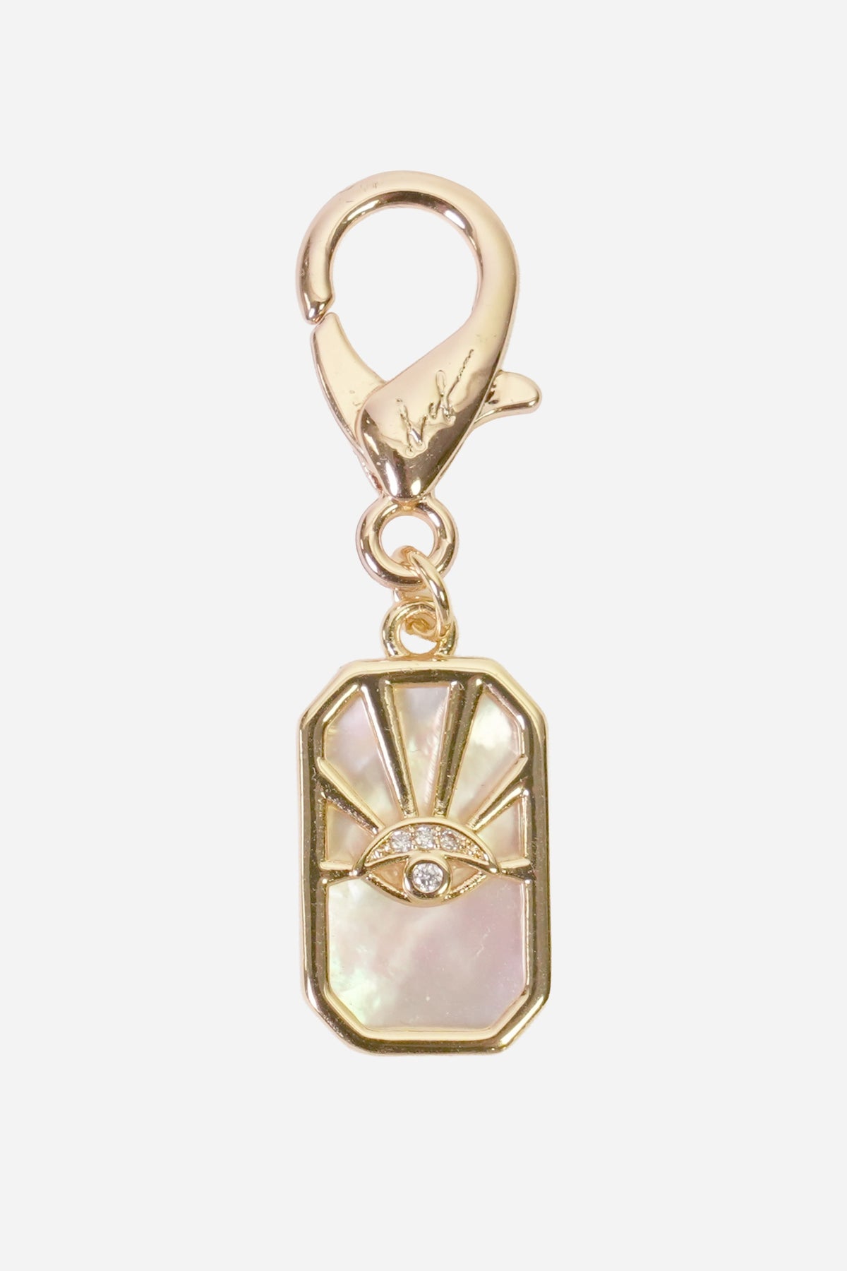 Charms Oeil Blanc Dore Blanc