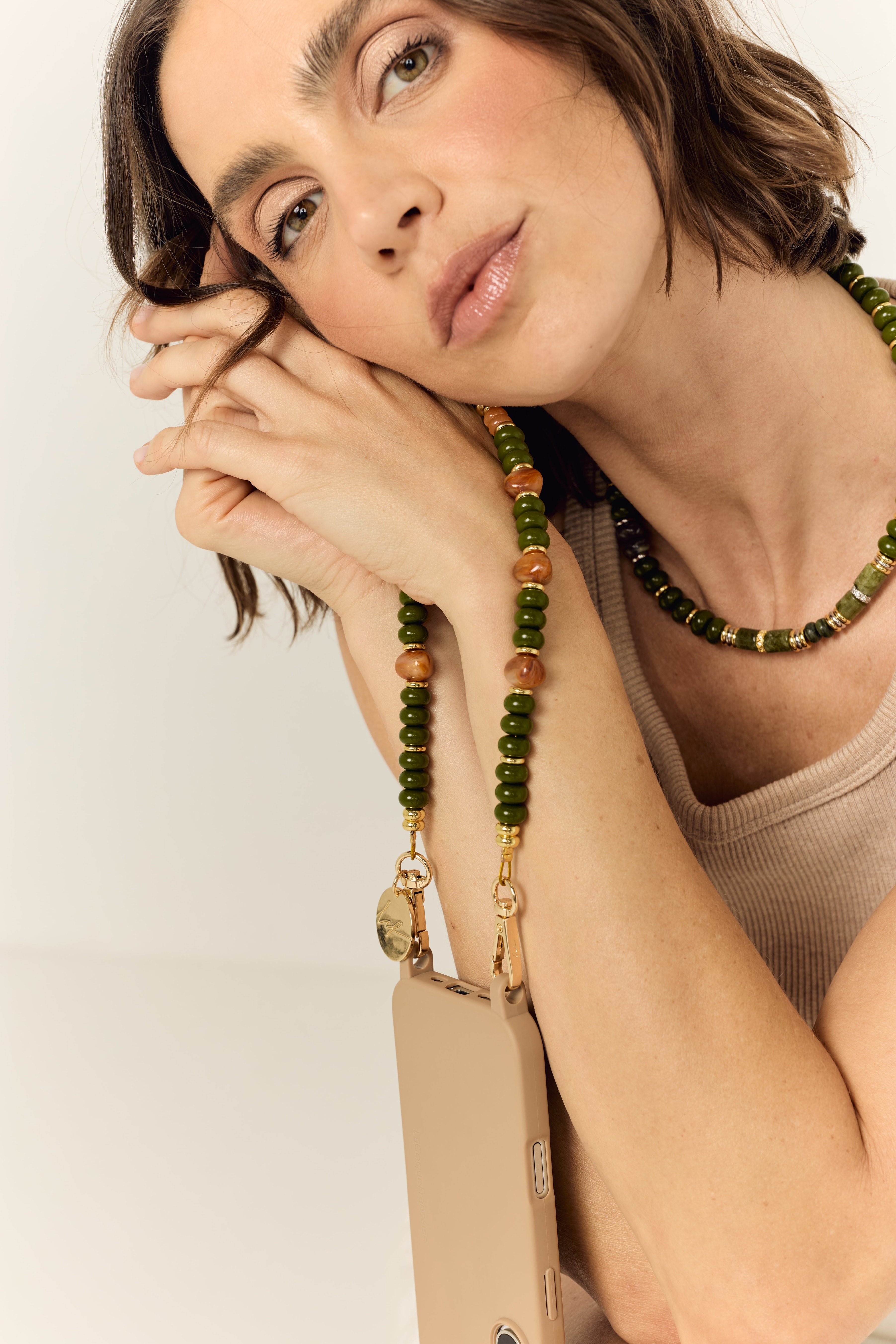 Chaine Courte Suzanne Vert 40 cm - 140