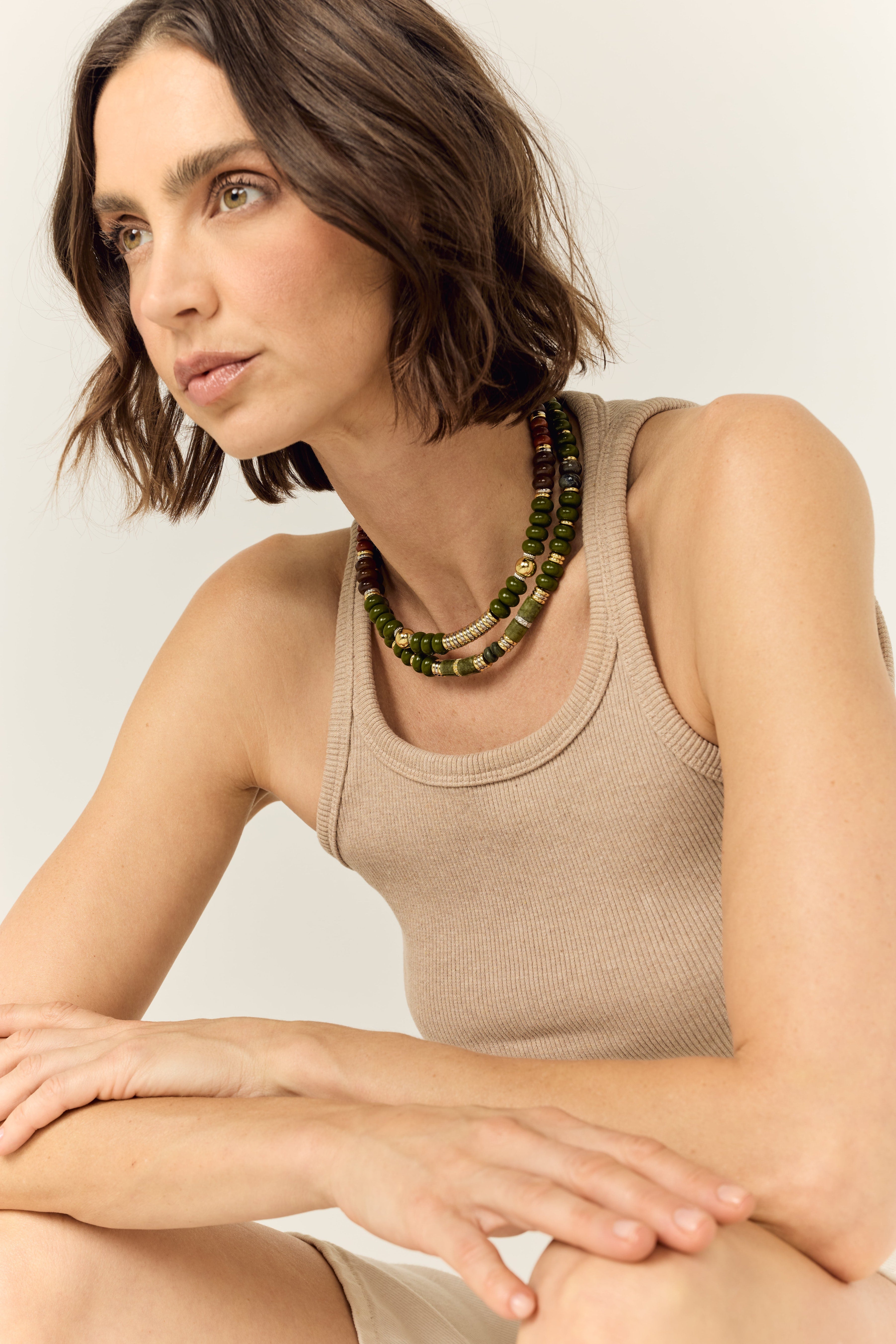 Chaine Courte Suzanne Vert 40 cm - 140