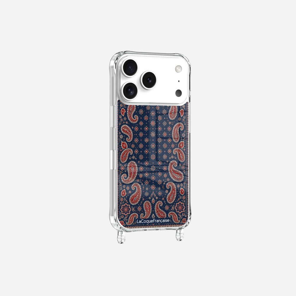 Coque Anneaux Imprimee Cachemire Marine