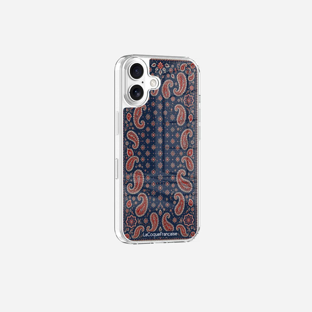 Coque Sans Anneaux Imprimee Cachemire Marine - 8