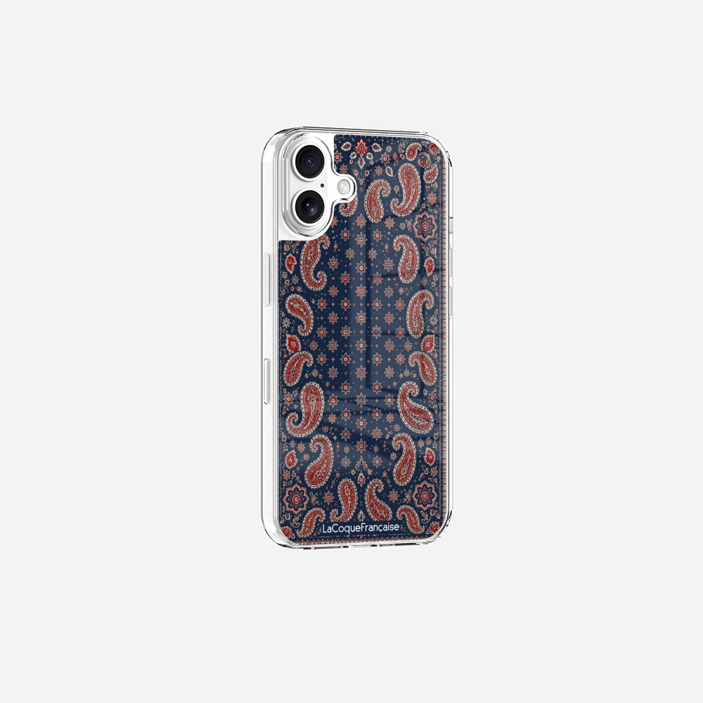 Coque Sans Anneaux Imprimee Cachemire Marine - 7