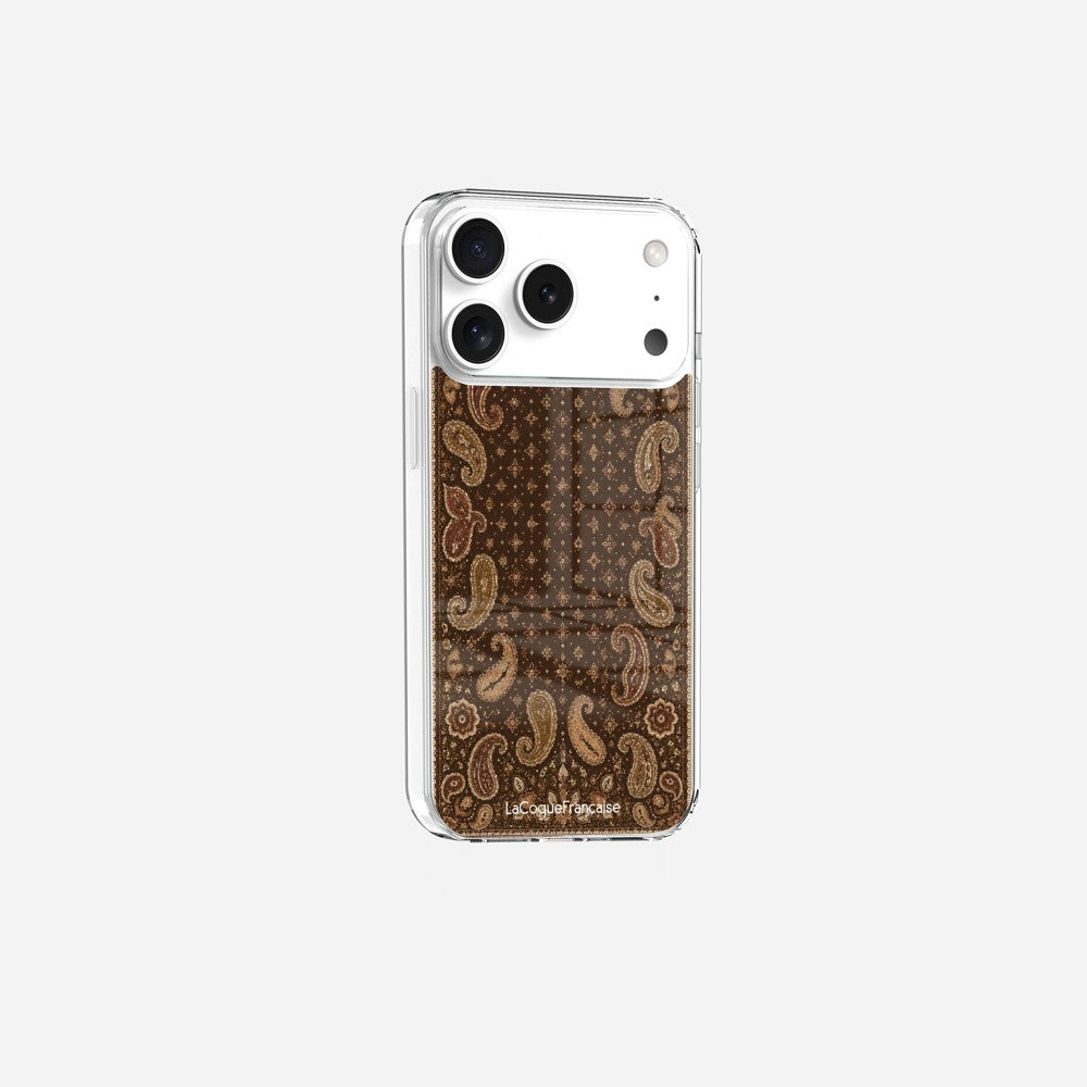Coque Sans Anneaux Imprimee Cachemire Marron