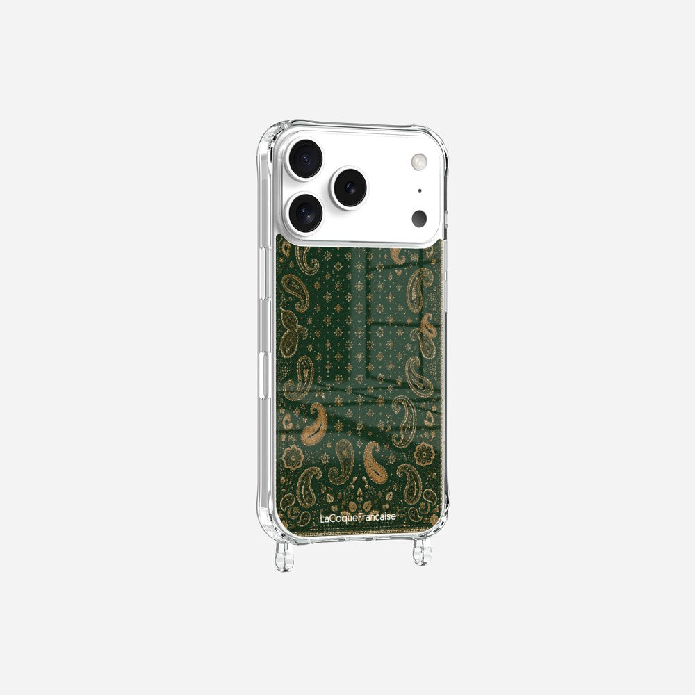 Coque Anneaux Imprimee Cachemire Vert