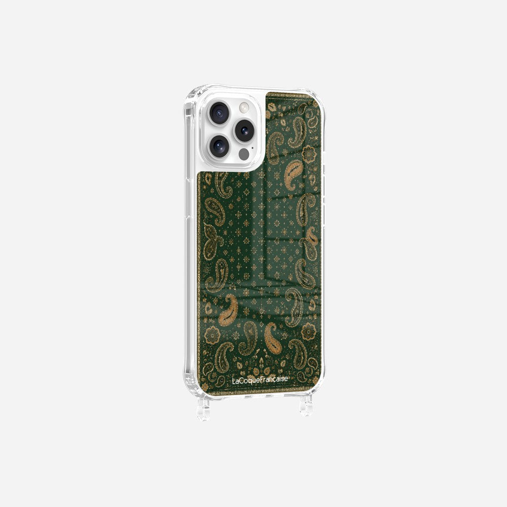 Coque Anneaux Imprimee Cachemire Vert - 20
