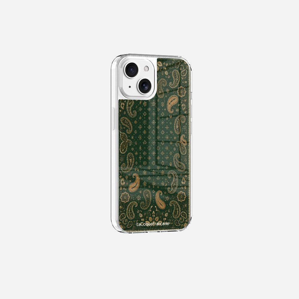 Coque Sans Anneaux Imprimee Cachemire Vert - 12