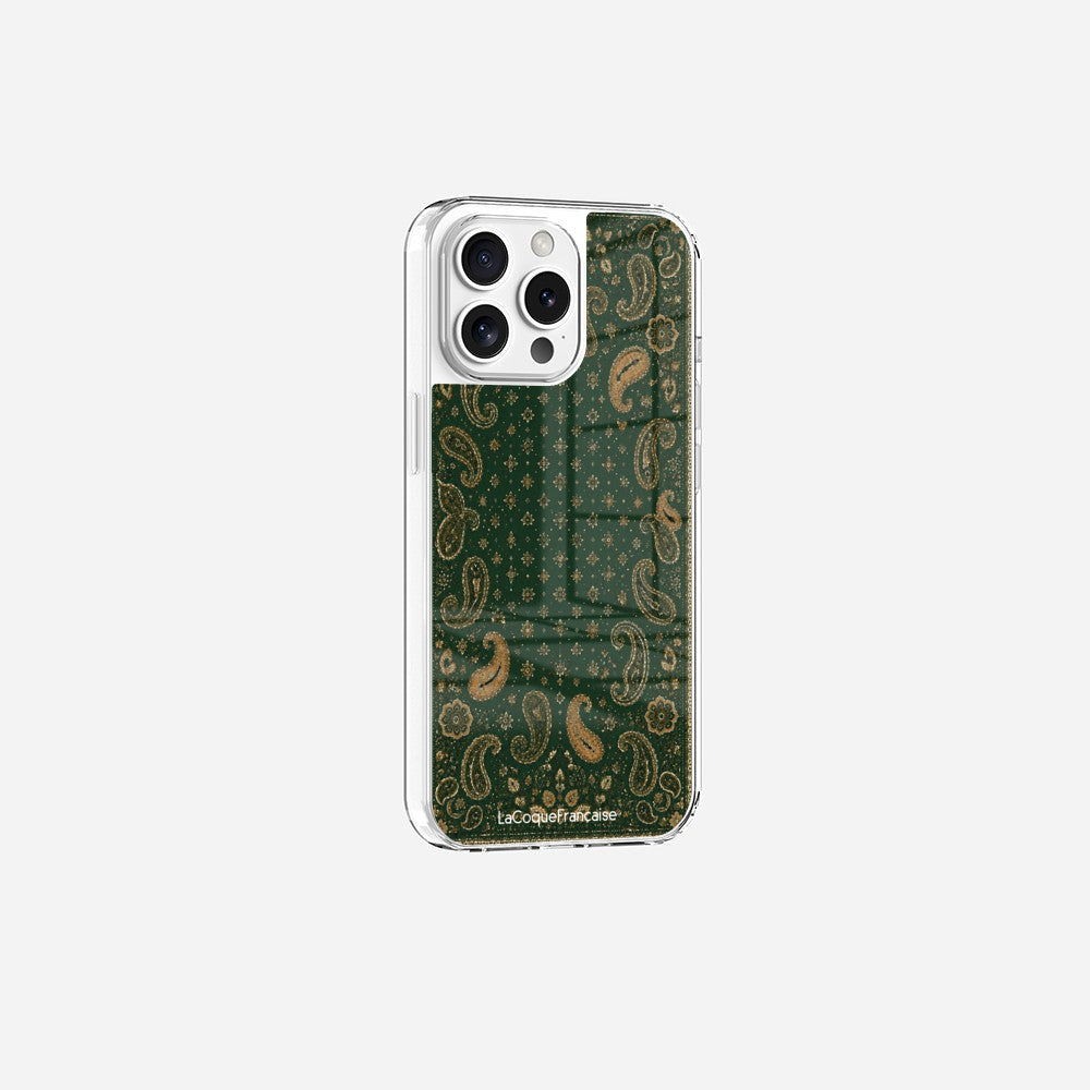 Coque Sans Anneaux Imprimee Cachemire Vert - 13