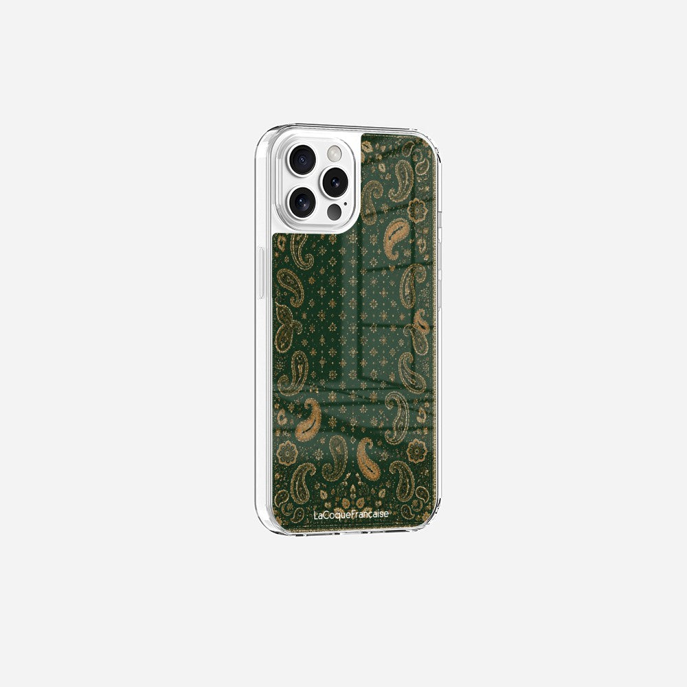 Coque Sans Anneaux Imprimee Cachemire Vert - 21