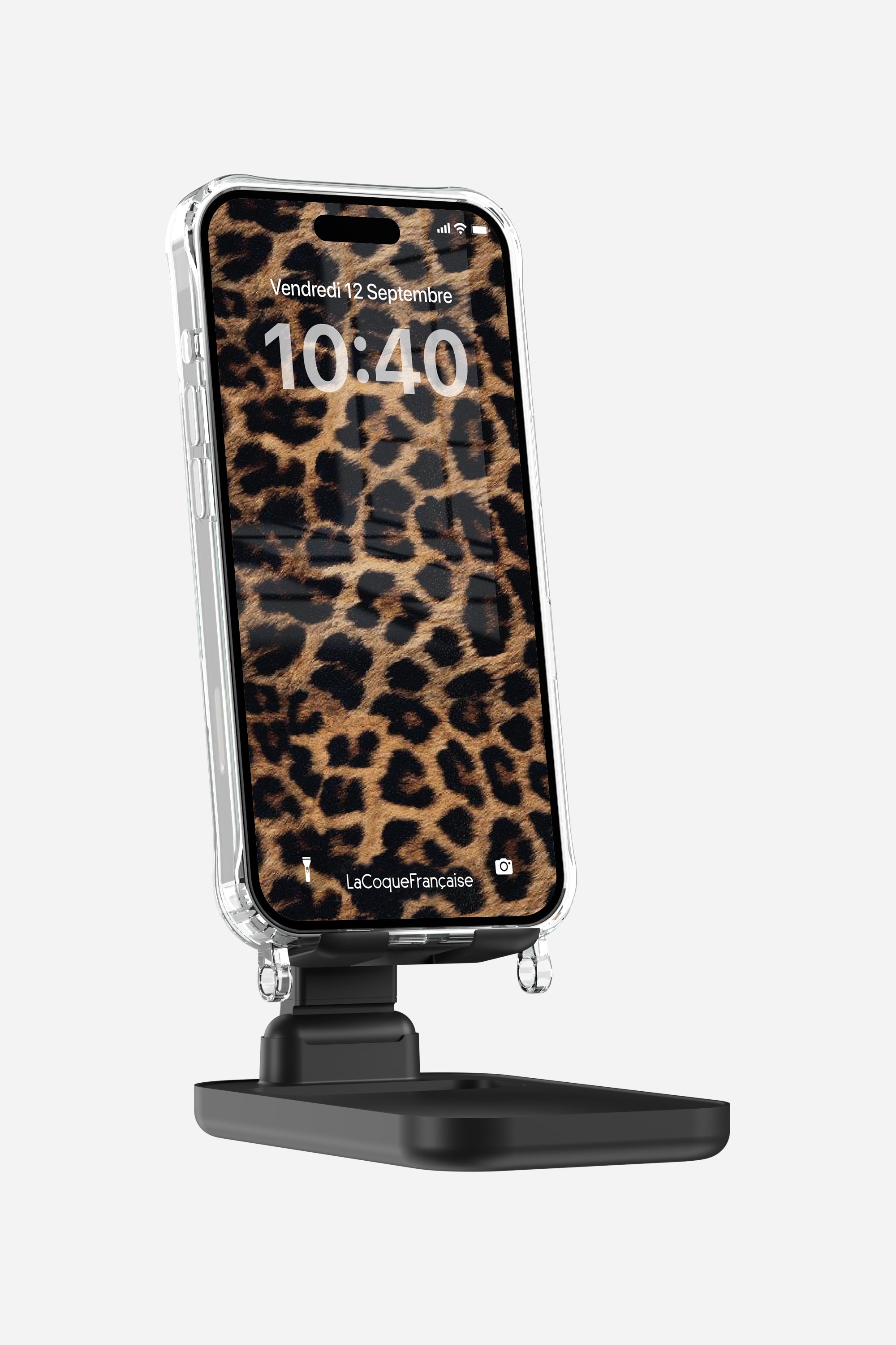 Stand + Ringless Black and Brown Leopard Case