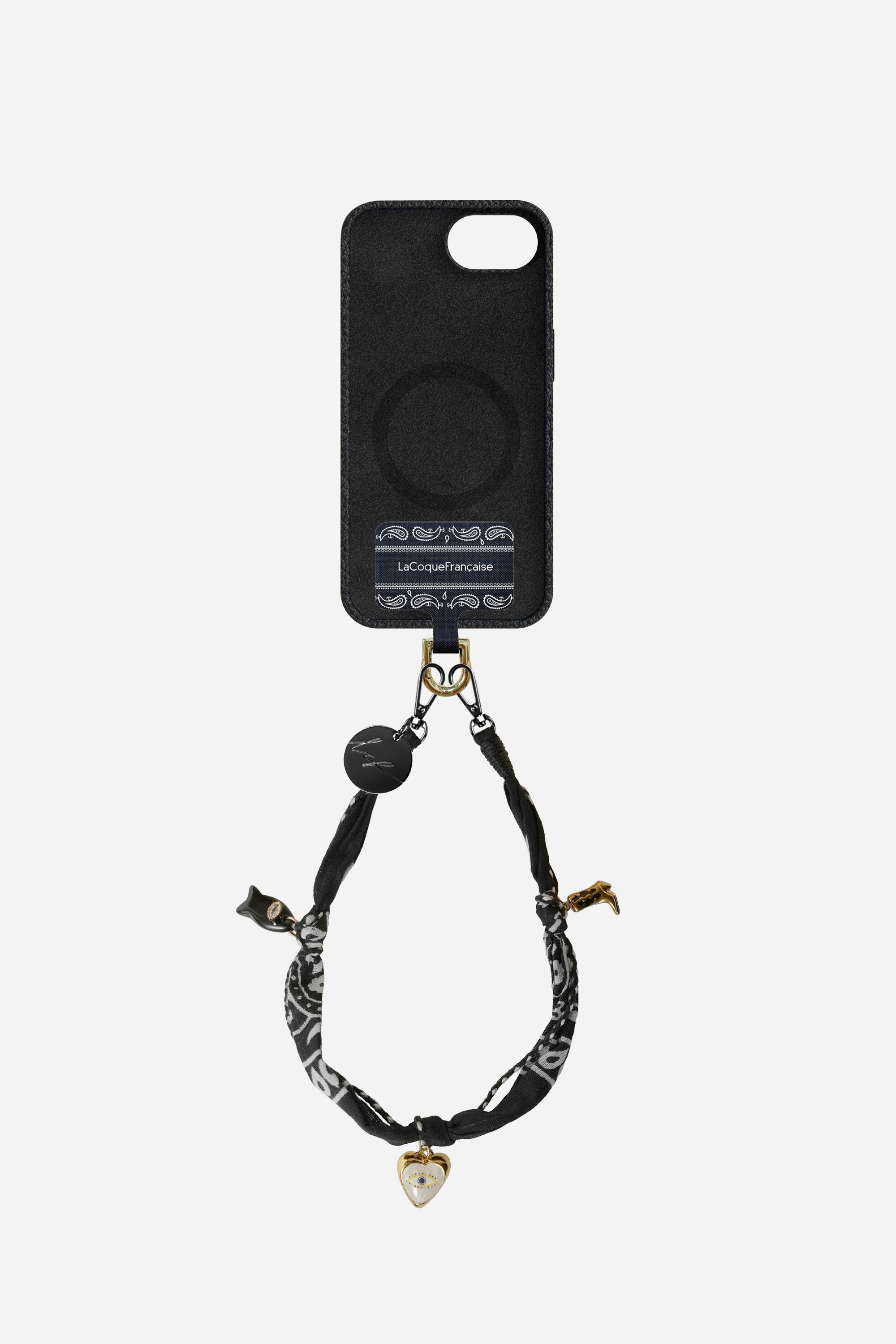 Leather Case + Adapter + Short Chain Black Bandana