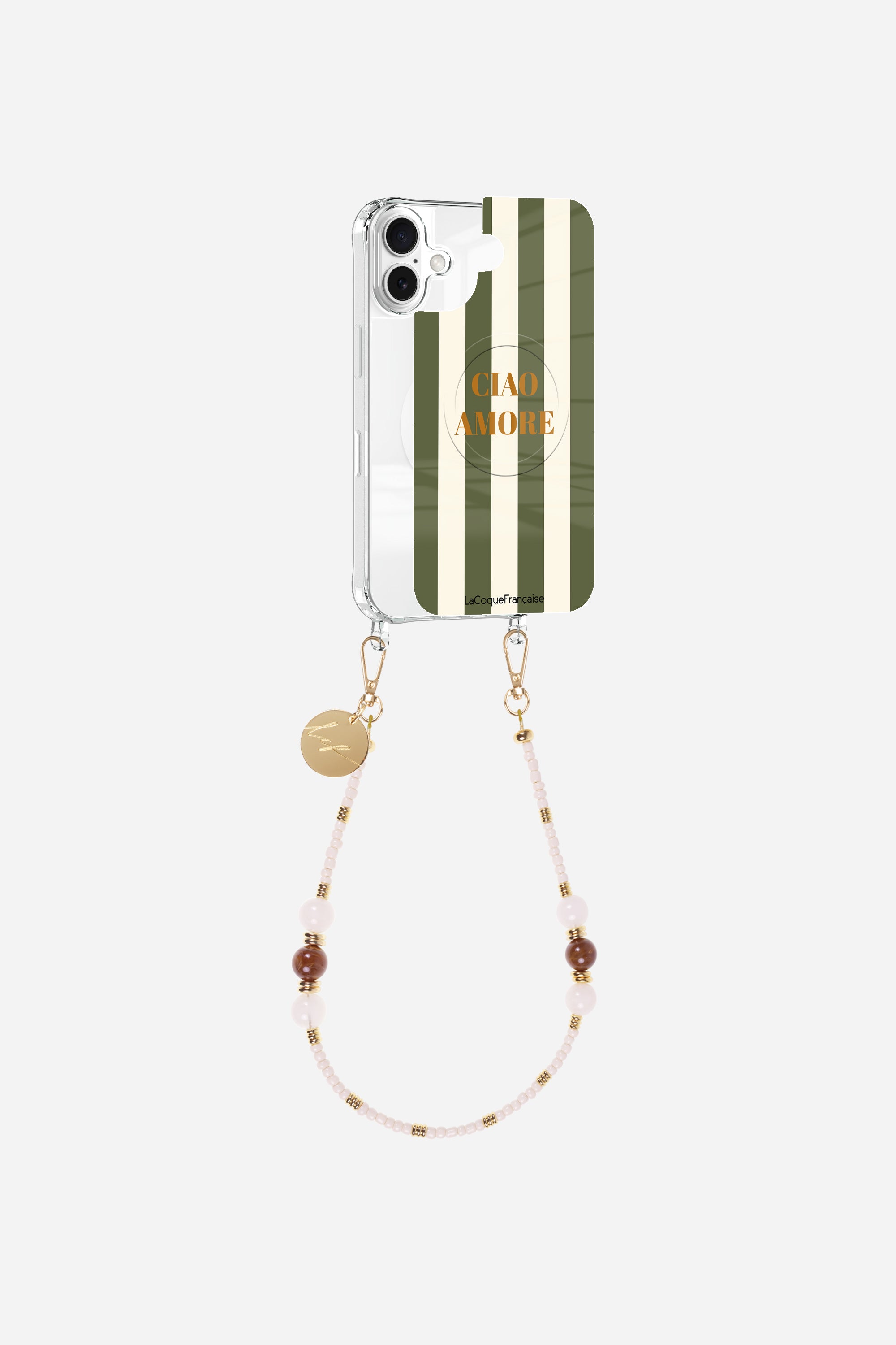 Coque anneaux + Plaque + chaine courte Ciao Amore Kaki