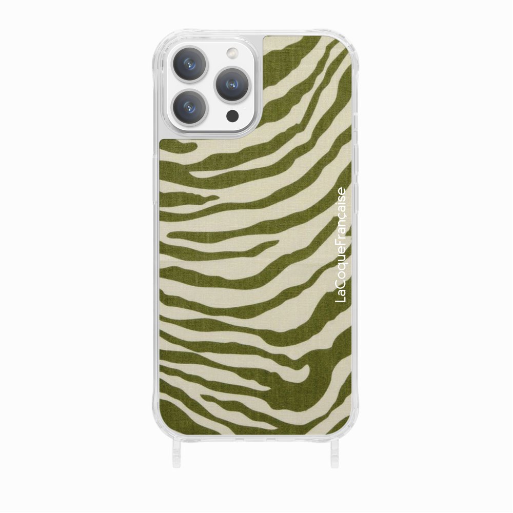 Coque Anneaux Imprimee Zebre Vert