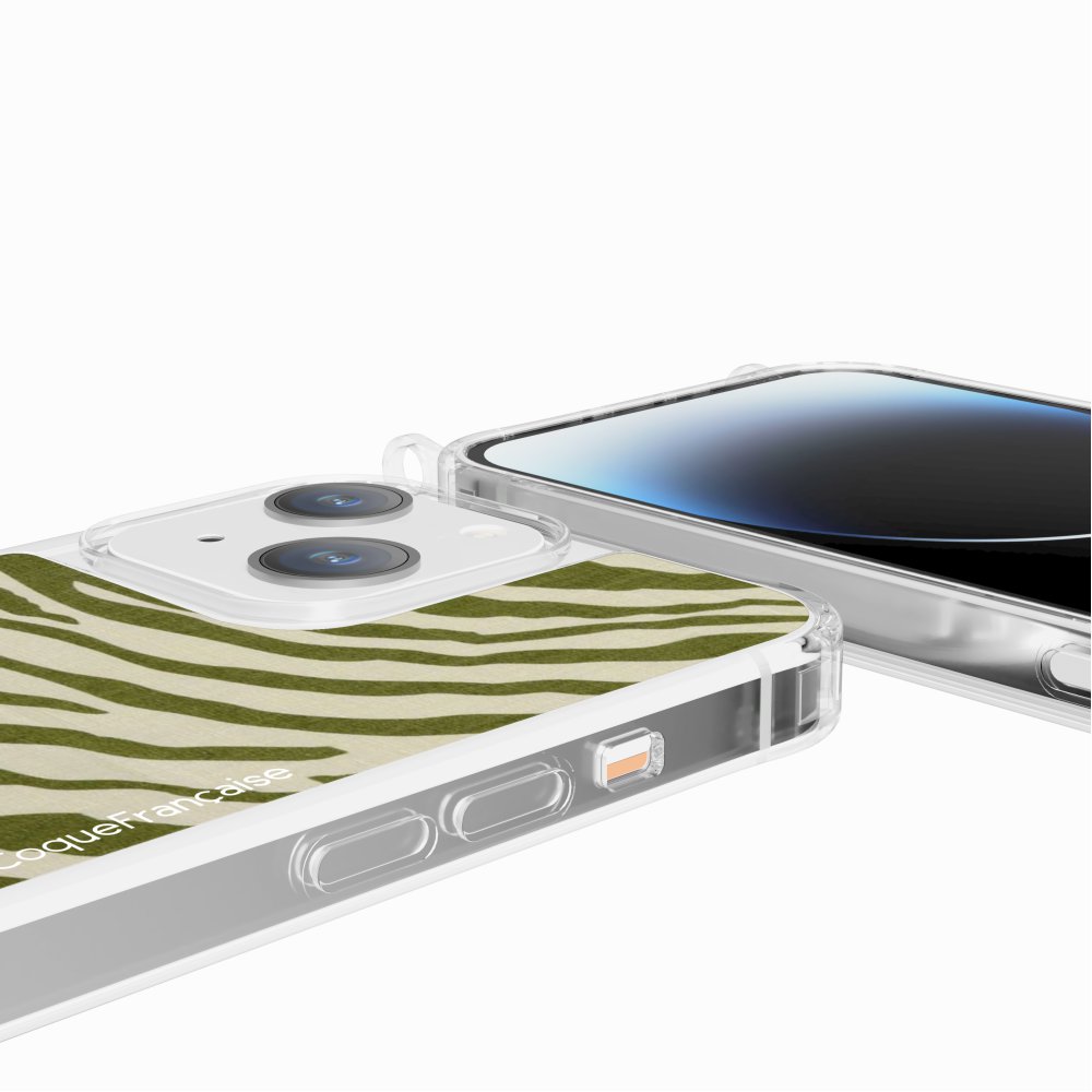 Coque Anneaux Imprimee Zebre Vert