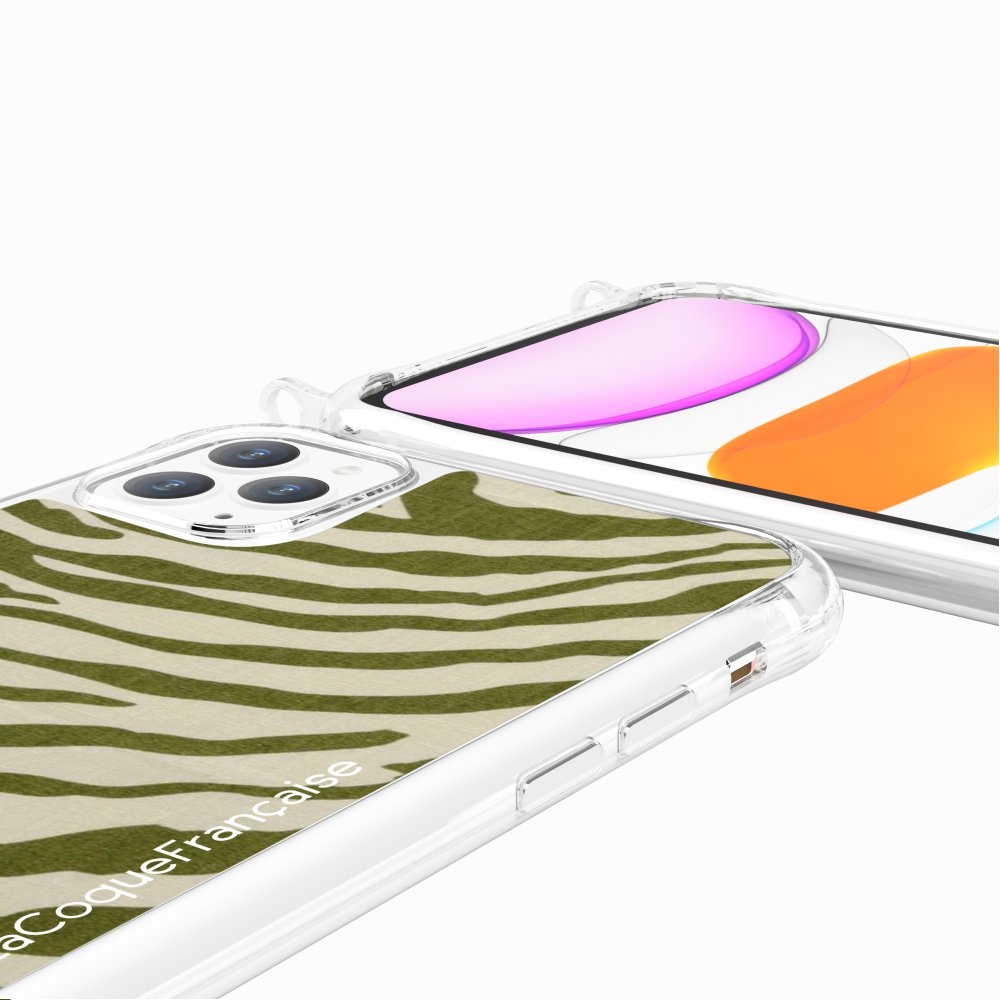 Coque Anneaux Imprimee Zebre Vert