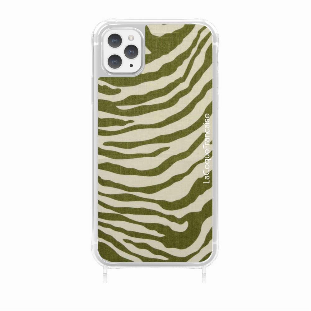 Coque Anneaux Imprimee Zebre Vert