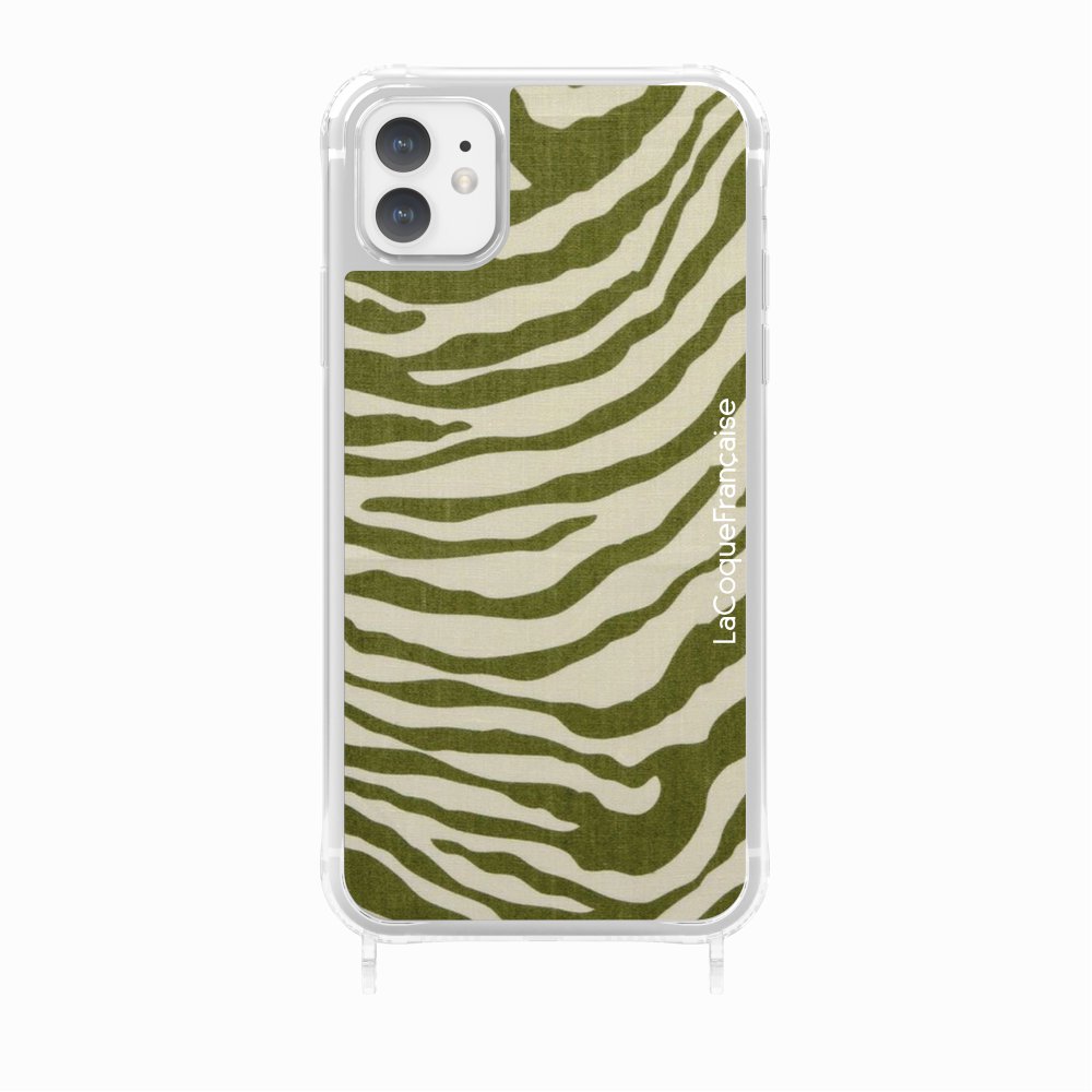 Green Zebra Print Rings Case
