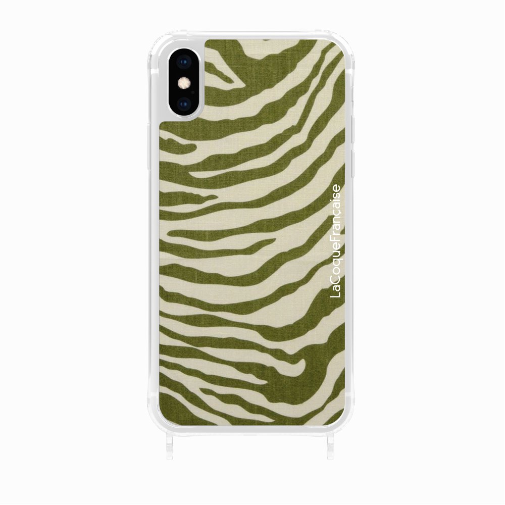 Coque Anneaux Imprimee Zebre Vert