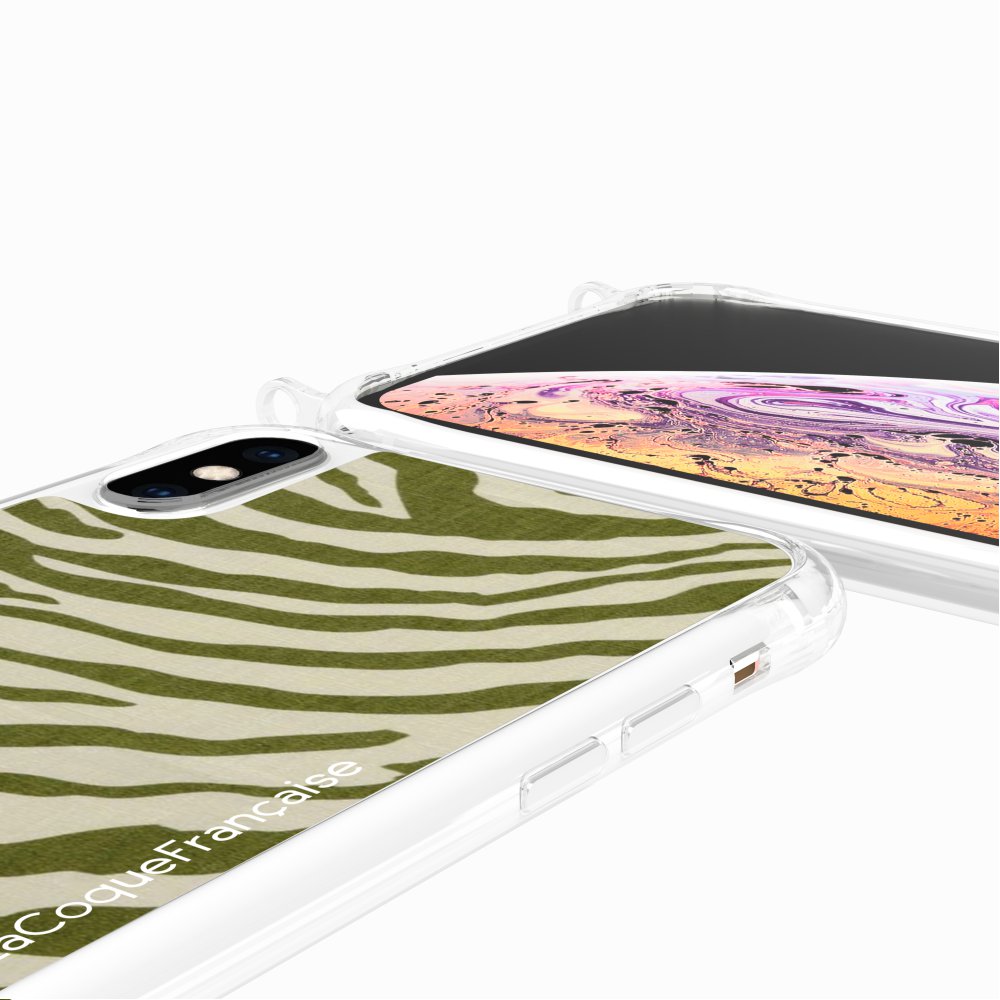 Coque Anneaux Imprimee Zebre Vert