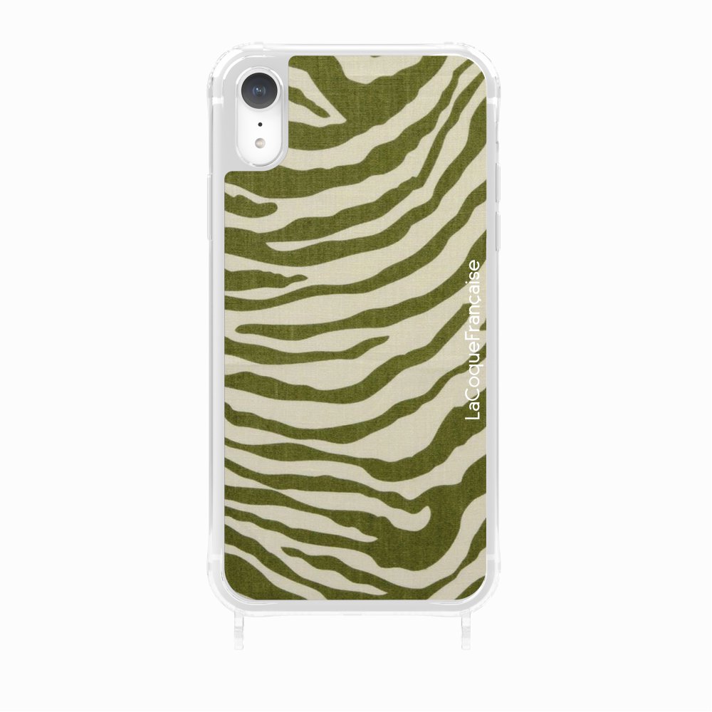 Coque Anneaux Imprimee Zebre Vert