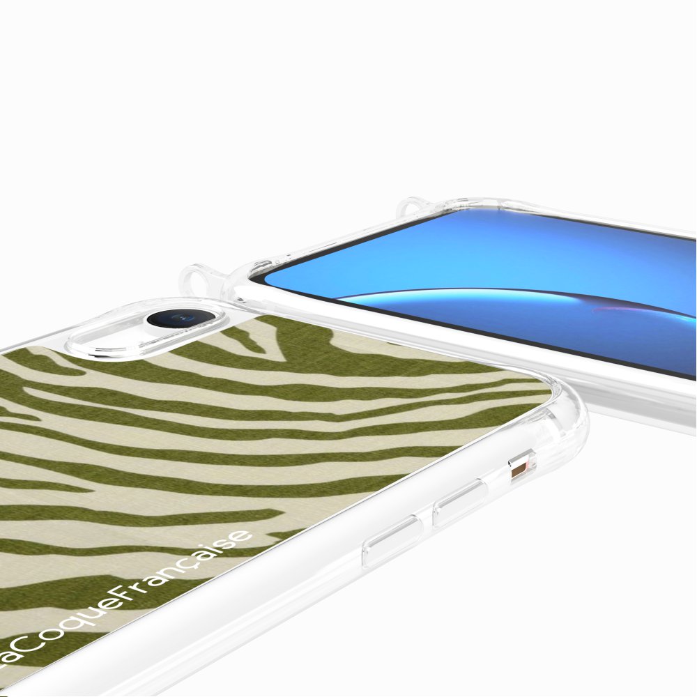 Coque Anneaux Imprimee Zebre Vert