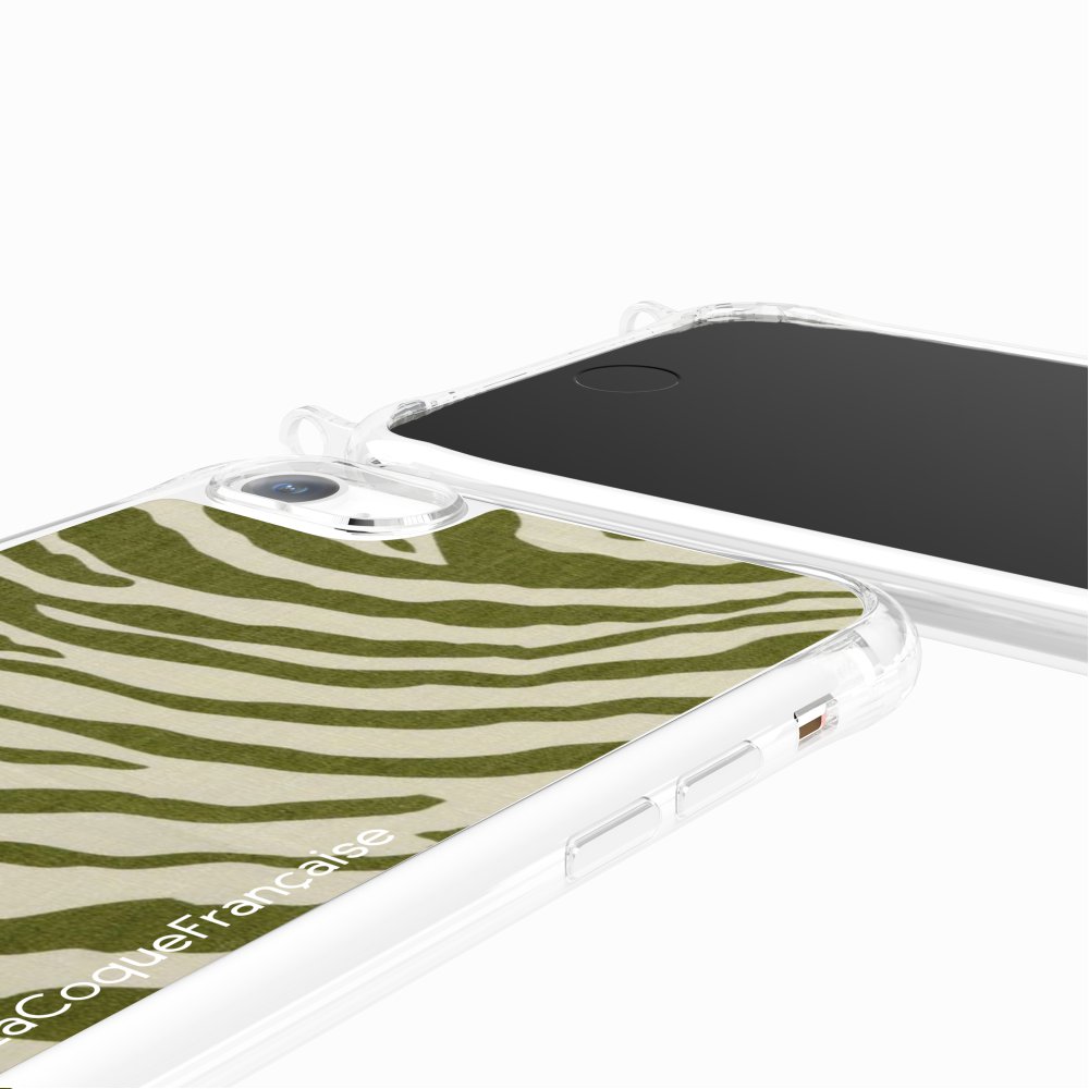 Coque Anneaux Imprimee Zebre Vert