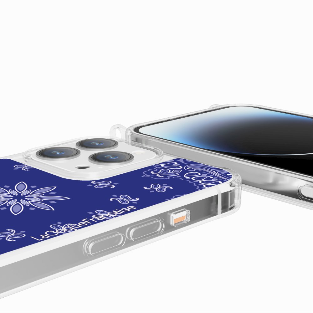 Coque Anneaux Imprimee Bandana Bleu